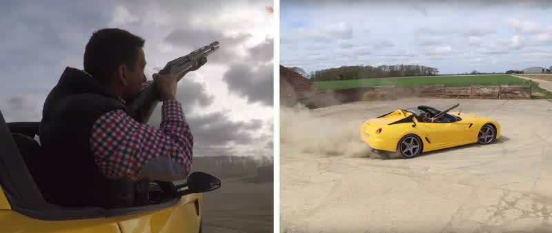 Video: Shooting Clays out of a Spinning Ferrari
