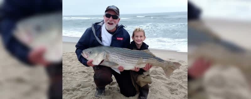 6-year-old Angler Catches Striped Bass as Big as Himself