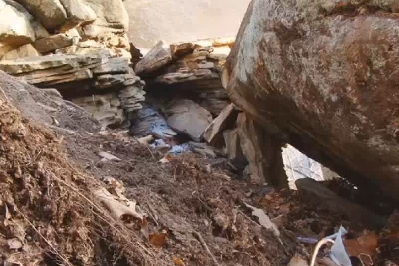 Hunter’s Campfire Cracks Boulder, Dropping It on Him