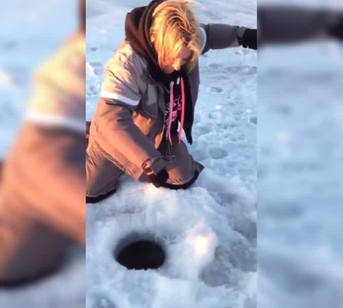 Video: Angler Pulls Massive Surprise Out of the Ice