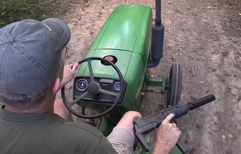Video: Hickok45 Fires Uzi Machine Gun from Tractor