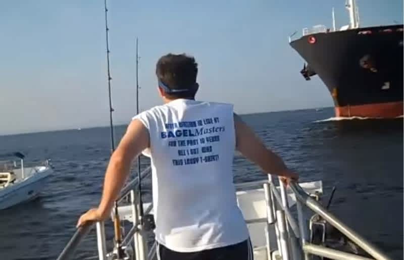 Video: Anglers Try to Save Boaters from Collision with Massive Tanker