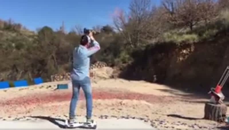 Video: Clay Shooting Trick Shots From a Hoverboard