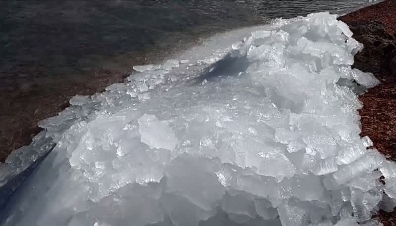 Video: Game Warden Records Wave of Ice Coming at Him