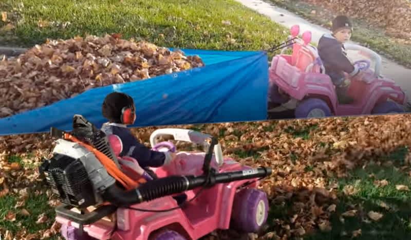 Video: Dad Turns Barbie Jeep Into Ultimate Yard Work ATV