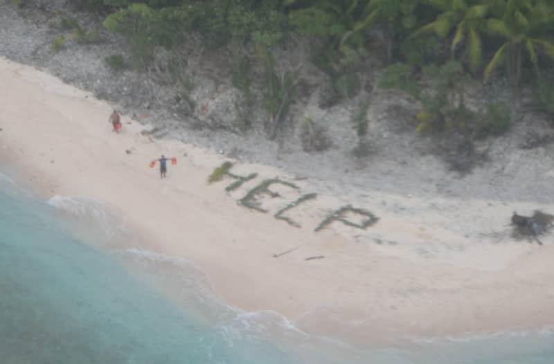 Stranded Fishermen Rescued after Writing “Help” on Beach