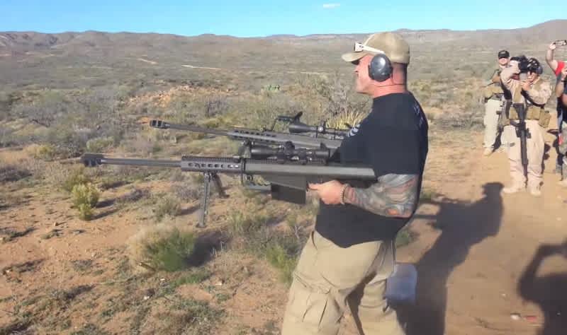 Video: Two Barrett 50 BMGs Turn Man into Human Gun Turret