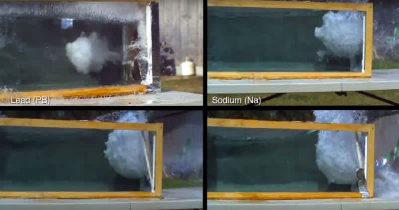 Video: Testing Liquid Potassium and Sodium Bullets in Water