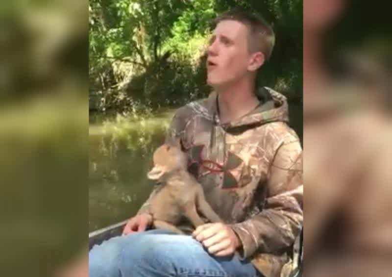 Video: Hunter Befriends Coyote Pup
