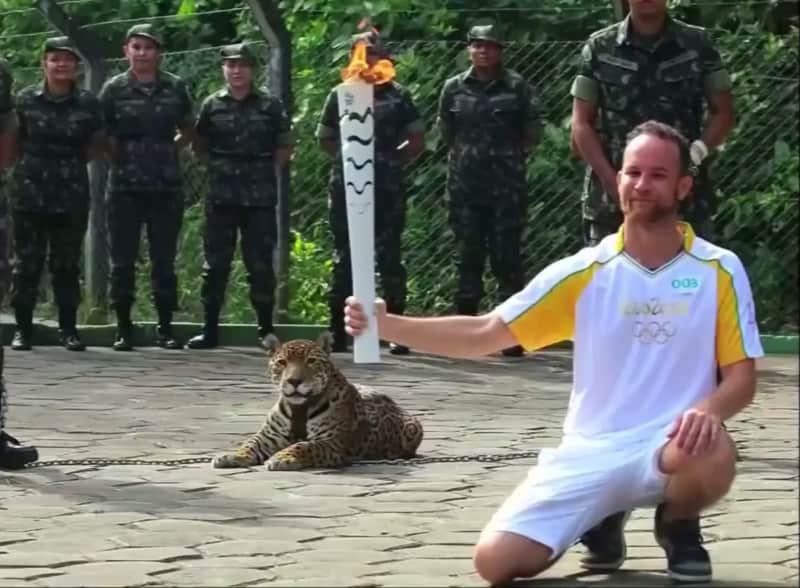 Jaguar Mascot Shot at Brazilian Olympic Ceremony