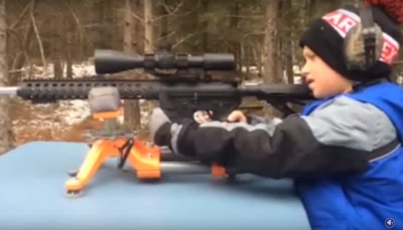 Video: Priceless Reaction After 8-Year-Old Boy Fires AR-15 for the First Time