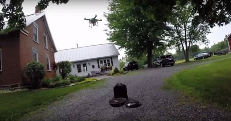 Video: Man Uses Drone to Grill Steak