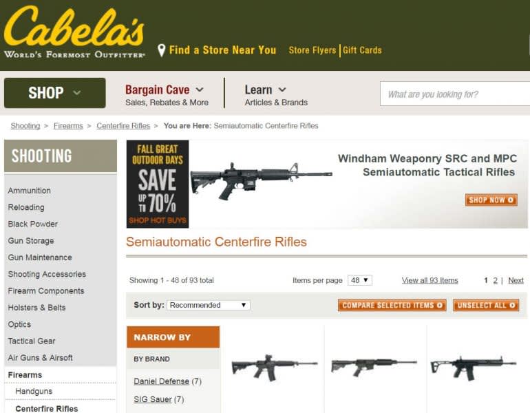 Cabela’s Now Allowing Online Firearms Ordering
