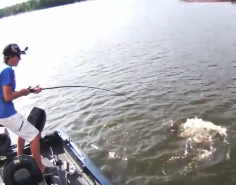 Amazing Video: 13-Year-Old Has TWO Giant Muskies Strike at Boatside