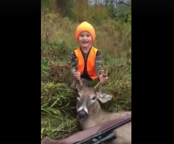 Video: Boy Shoots Very First Deer and His Reaction is Priceless
