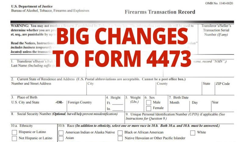 ATF Form 4473, Firearms Transaction Record, Has Been Significantly Revised  | OutdoorHub