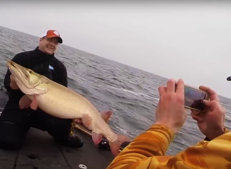 Video: Massive Mille Lacs Muskie Caught in Cold Weather