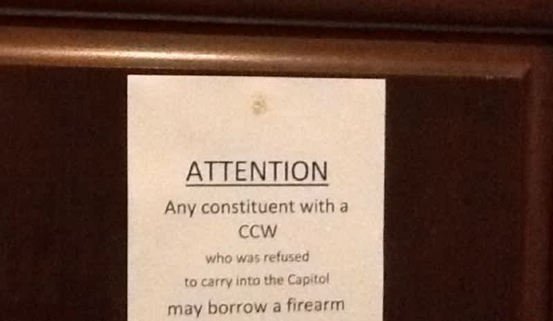 Photo of the Day: State Rep. Invites CCW Carriers to ‘Borrow a Firearm’ Inside Capitol Building