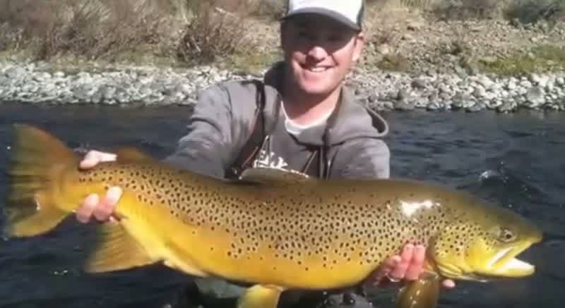 Video: Fly Angler Tackles (Think Football) a Giant Trout