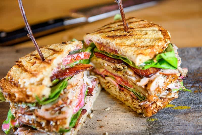 March Madness Sandwich: Colossal Wild Turkey Club with Cranberry Aioli