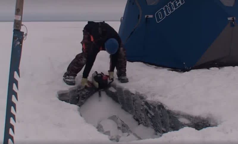 Video: Can You Guess What this Canadian Ice Angler is About to Do?