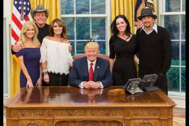Kid Rock, Ted Nugent and Sarah Palin Join President Trump for Dinner at the White House