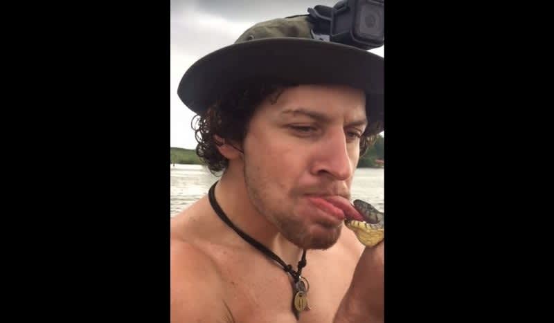 Video: Dude French Kisses Water Snake Because Snakes are Awesome