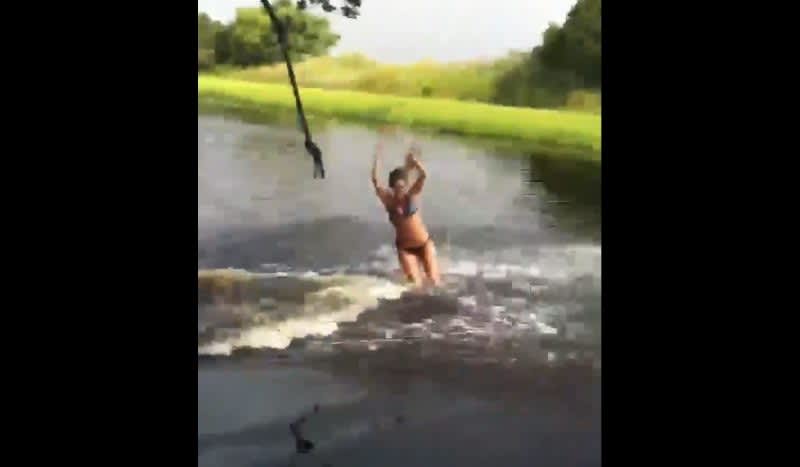 Video: Girl Cannonballs Right Next to a Freakin Alligator and Nobody Seems Concerned
