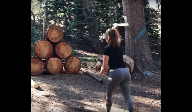 Video: Female MMA Fighter Miesha Tate Discovers Hidden Talent, Ax Throwing