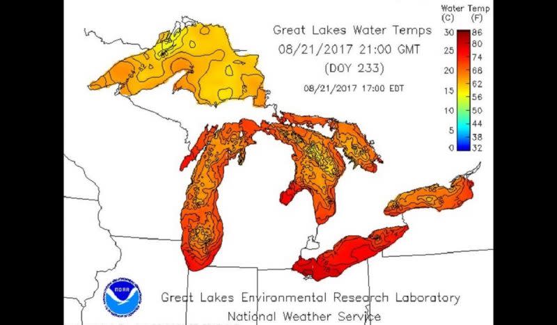 Great Lakes Water Temperatures Much Colder; Michigan Better Bundle Up for a Frosty Winter