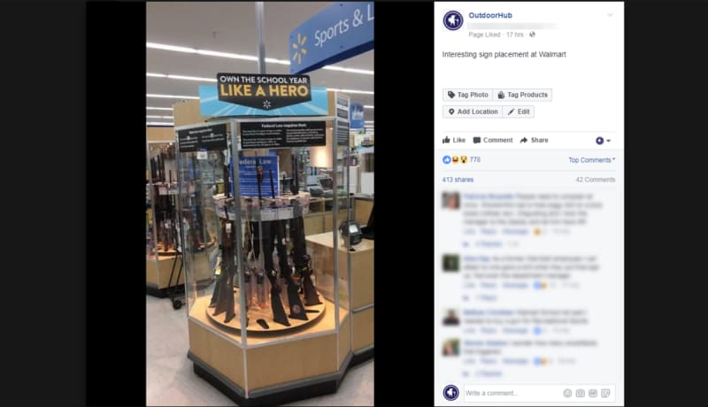 Walmart Under Fire for Back-to-School Banner Placed Over Gun Rack