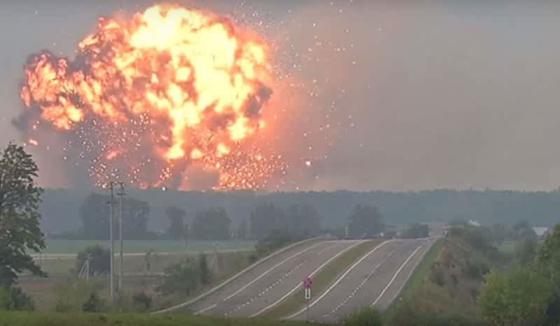 Video: Thousands Evacuate Following Massive Explosion at Ukrainian Ammo Depot