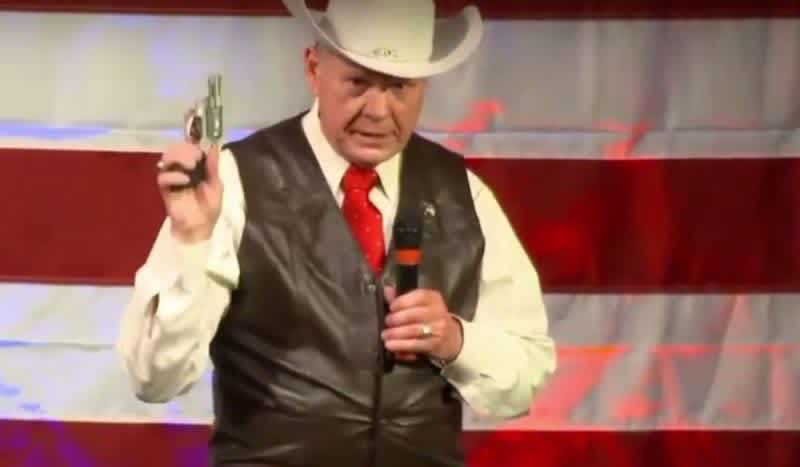 Video: Roy Moore Flashes Firearm at Campaign Rally in Support of Second Amendment