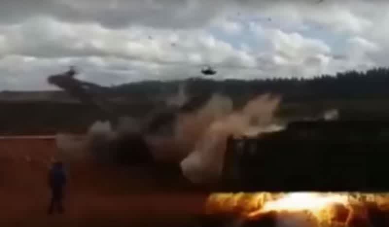 Video: Russian Helicopter Opens Fire on Spectator Area at Zapad Military Exercise