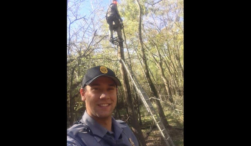 Conservation Officer Helps Deer Hunter with a Climbing Treestand Safety Tip