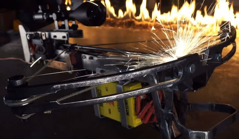 Video: Firing Molten Iron Crossbow Bolts Out of a Home-Made Crossbow