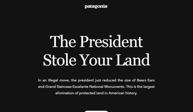 Patagonia Blasts President Trump on Its Website: ‘The President Stole Your Land’