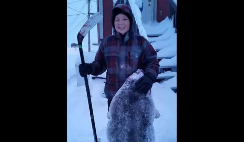 Photo of an Inuk Boy Who Killed a Seal With His Hockey Stick is SO Canadian