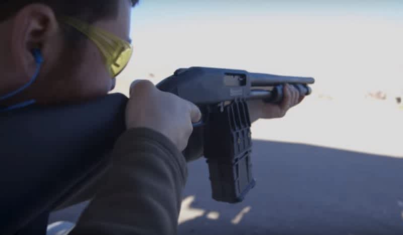 Video: Shooting the Double Stack Mag-Fed Shotgun from Mossberg