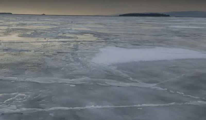 Video: Watch How the Ice Moves Up and Down On this Super Windy Lake