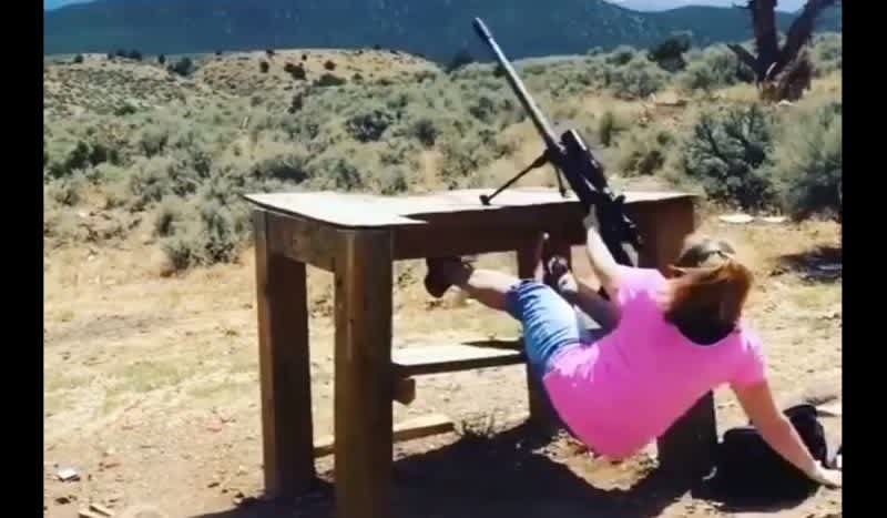 Video: .50 BMG Delivers Healthy Dose of Recoil, Sends Woman Flying Out of Her Seat