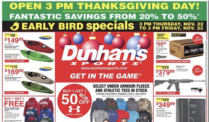 Black Friday: Dunham’s Sporting Goods Deals