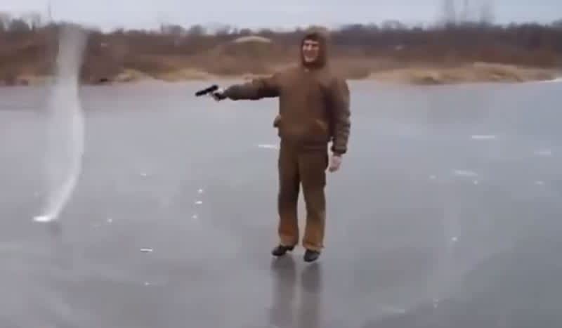 Video: Bullet Spins On Ice After Shooting Frozen Lake