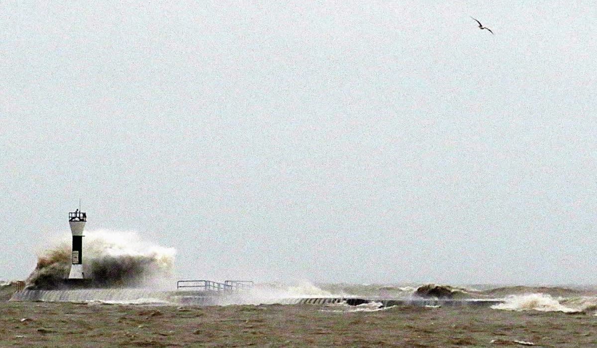 High-Speed Winds and Strong Waves Wash Away Lake Michigan Lighthouse