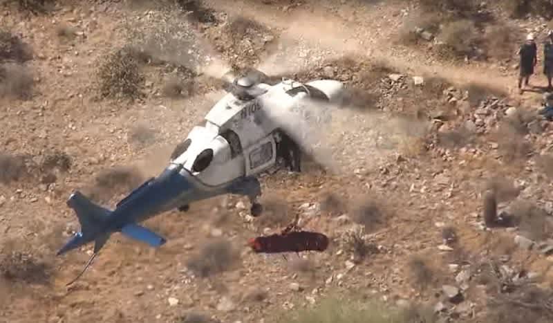 Dramatic Video: Injured Hiker Endures Dizzying Helicopter Rescue