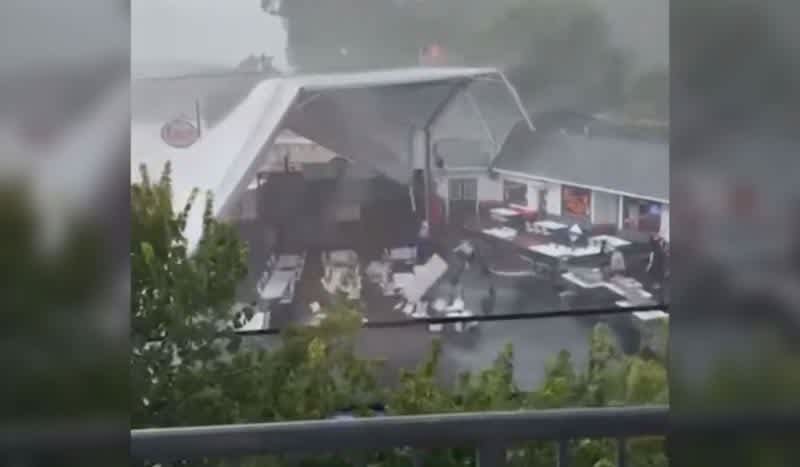 Video: Strong Winds Send Event Tent and Restaurant Workers Flying During Storm in S.C.