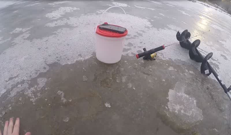 NFL Offensive Lineman Falls Through the Ice While Ice Fishing