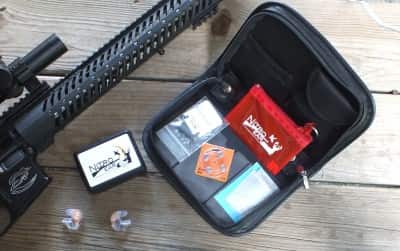 The package includes everything you need to store and maintain your Nitro Elites.