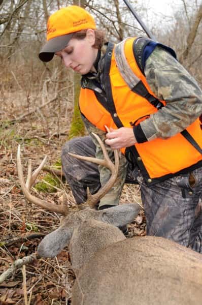 Leah Durkin with a buck she shot in 2009 while hunting on her great-uncle’s farm in southwestern Wisconsin.