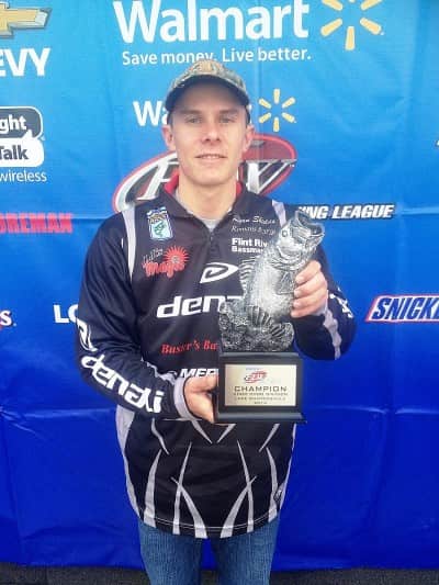 Co-angler Ryan Shields of New Market, Ala., captured the top spot at the Feb. 8 Walmart BFL Choo Choo Division event on Lake Guntersville using a catch of 18 pounds, 15 ounces. Shields ultimately won a little over $2,000 for his victory.